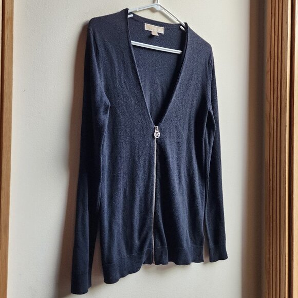 MICHAEL Michael Kors Black Zip-Up Cardigan Size Small - Picture 4 of 15